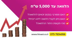 הלוואה עד 5000 ש"ח